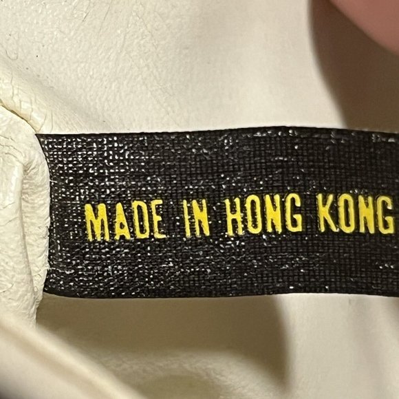 Vintage Cream Quilted Genuine Leather Clutch Purse Hong Kong Missing Strap - Picture 9 of 16